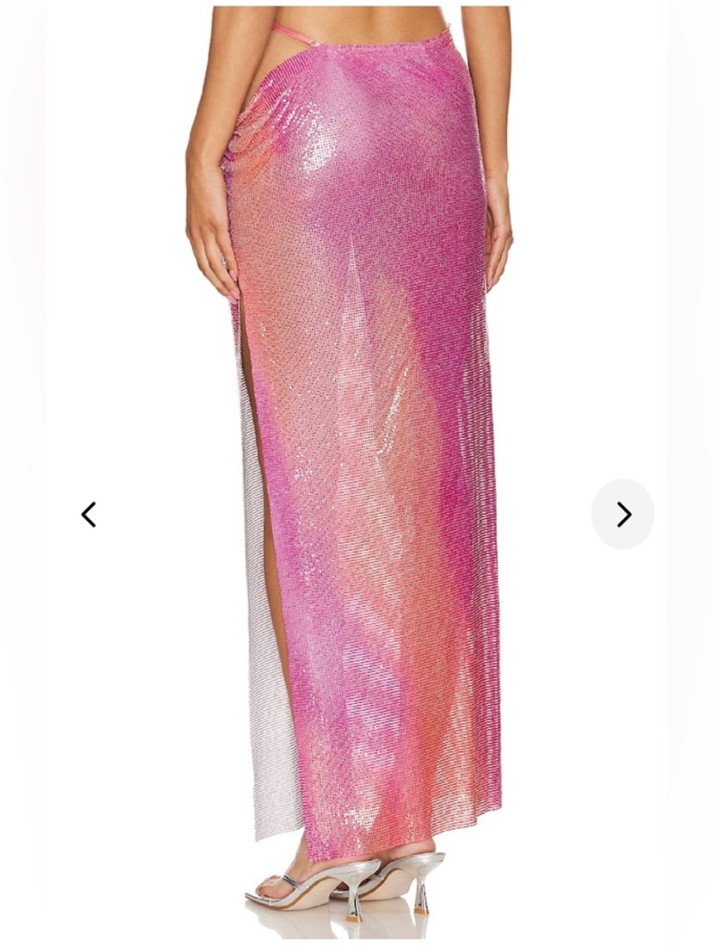 Lovers + Friends Pink to Orange Ombre Sheer Asymmetrical Maxi Skirt - nwt XS - Picture 8 of 9